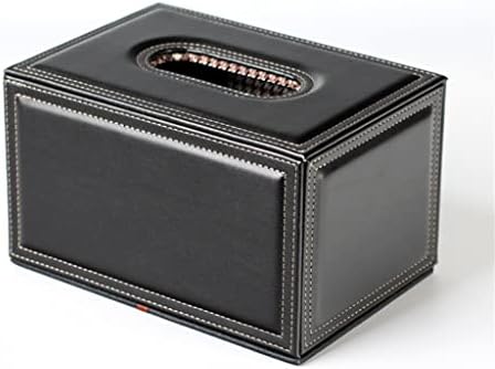 N/A שחור מלבני בינונית קופסת עור קופסת עור קופסת עור עיצוב הבית ללא טבעת
