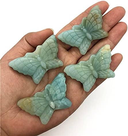 Shitou2231 1 pcs טבעי אמזוניט פרפר שמיים כחולים מגולפים מגולפים מגולפים גביש מלוטש אבנים בצורת אבנים