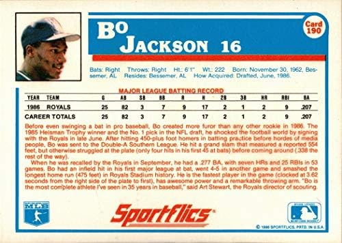 1987 BASEBLABLE BASEBLABLE 190 BO Jackson Card
