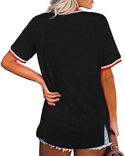 חולצות פטריוטיות לנשים חולצת טריקו דגל אמריקאית טי גרפי מצחיק ארהב כוכב פסים חולצות שרוול קצר של קיץ