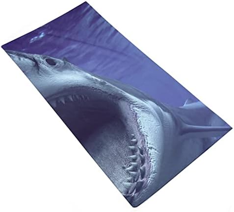 מגבת כביסה של שיני כריש אוקיינוס ​​מגבת 28.7 X13.8 מטליות פנים סיבי סופר -סיבים מגבות סופגות מאוד מגבות