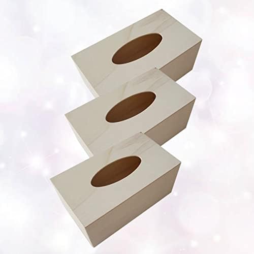 Coheali DIY קופסאות רקמות 2 יחידות מפיות מעץ קופסא קופסת רקמות כיסוי קופסאות רקמות מלבניות מחזיקות מפיות