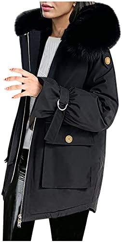 מעילי אפונה של Foviguo לנשים, מעילי חורף קלאסיים של שרוול ארוך לנשים פלנל דוור ארוך ביתי נוח נוח
