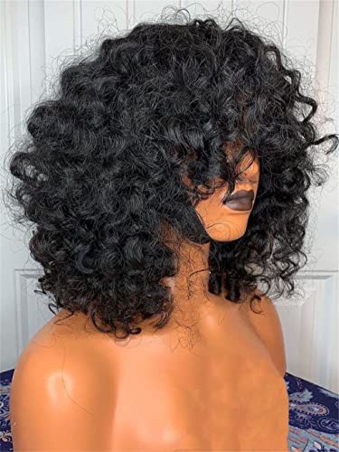 שיער טבעי עמוק גל קצר בוב לנשים שחורות מים ברזילאי פאה טבעי צבע 16 אינץ 180 צפיפות