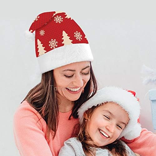 חג המולד סנטה כובע, עצי חג המולד פתית שלג חג המולד חג כובע למבוגרים, יוניסקס נוחות חג המולד כובעי לשנה