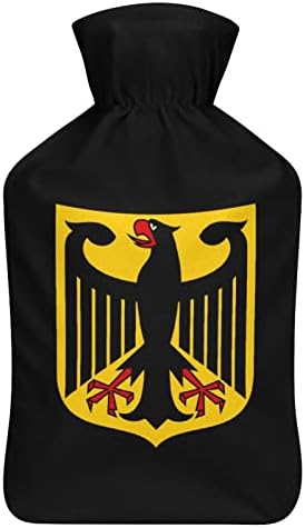 גרמניה סמל לאומי מודפס בקבוק מים חמים עם כיסוי קטיפה רכה שקית הזרקת מי גומי 1000 מל