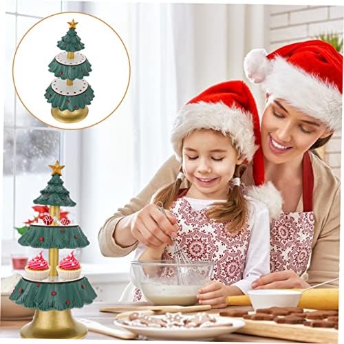 ABAODAM 1 סט עץ חג המולד קערה מתלה סנטה עוגיות מגש עוגיות עוגת עוגת עמד