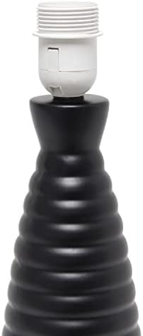 עיצובים פשוטים LT2076-BLK אלסס קרמיקה מצולעת מנורת שולחן בקבוק, שחור