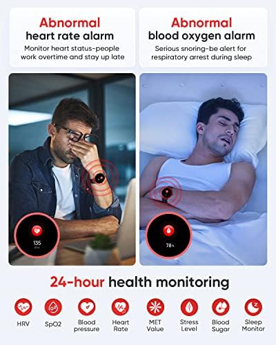 Hystorm Health Watch Smart Watch 1.43 AMOLED תמיד-תצוגת כושר גשש כושר שעון עם שיחת Bluetooth, 8 אפליקציות