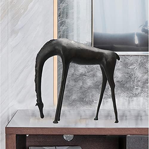 Dlvkhkl יצירתי ג'ירפה נורדית פסל פסל מתכת עיצוב שולחן כתיבה מתכת