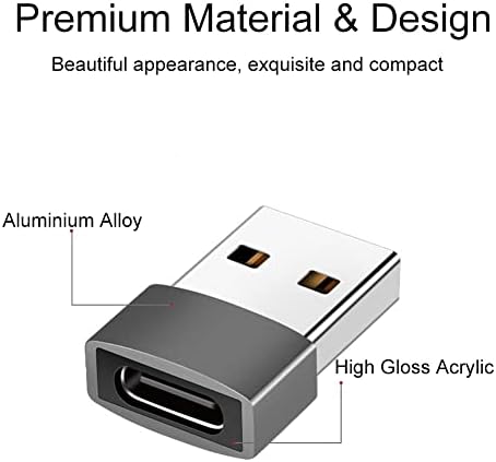 מתאם USB ל- USB C של xiayry, סוג A USBC זכר למטען נשי ממיר כוח כבלים לטעינה, העברת נתונים- מחשב/מחשב,