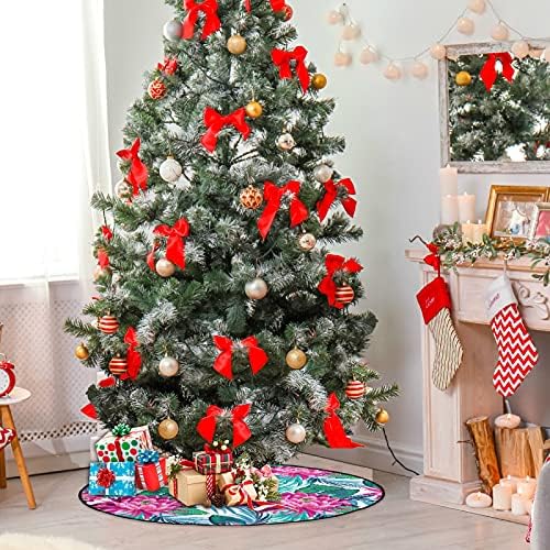 Visesunny טרופי דקל לוטוס מחצלת עץ חג המולד פרחוני לקישוטים למסיבות חג חווה בית עץ גדול מחצלות לחג המולד