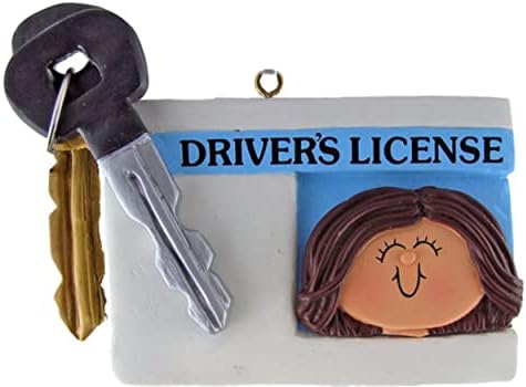 קישוט נהג חדש לקישוט רישיון נהיגה מותאם אישית 2022 מתנת נהג נוער חדשה, רישיון נהיגה קישוטי חג מולד מותאמים