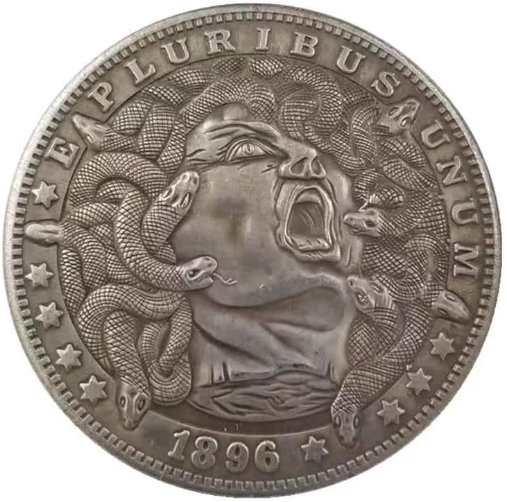 מלאכות עתיקות ראש הנחש מטבע מטבע אוסף אוסף דולר כסף אוסף 2970