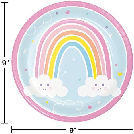 צלחות נייר קשת שמחה, 8 קראט