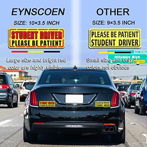 Eynscoen מגנט נהג סטודנטים לרכב, לעבות נהג סטודנט סבלני, נהג חדש של נהג טירון מגנטי שלטי בטיחות נהג
