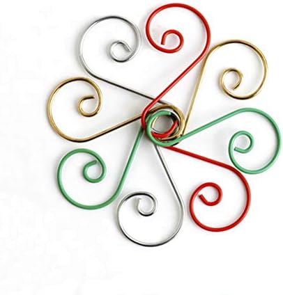 100 יח 'ווים זר חג חג המולד ירוק רב -פונקציונלי קולבי פלדה בצורת S לקישוט עץ חג המולד עיצוב הבית