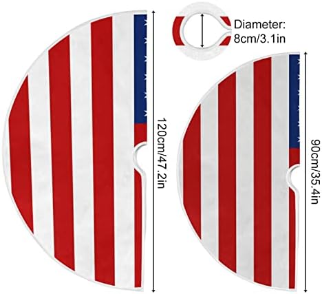 Alaza 4 ביולי קישוט חצאית עץ פטריוטי, קישוט חצאית עץ חג המולד קטן 35.4 אינץ
