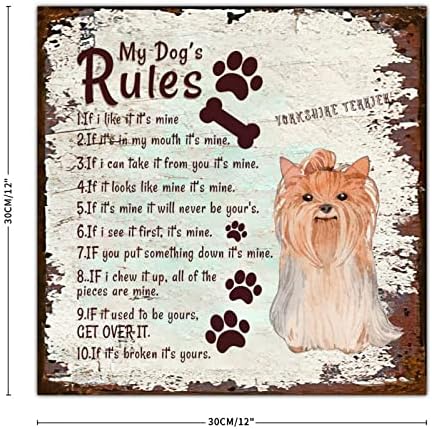 מצחיק מתכת כלב סימן שלט שלי כלב של כללים חידוש לחיות מחמד כלב דלת קולב עם חיות מחמד כלב אומר אלומיניום
