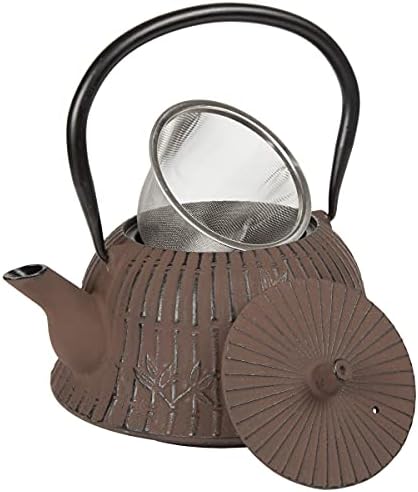 בית יצירתי של קיוסו סיר ברזל יצוק יפני טטסובין קומקום תה עם סל אינפוזר נירוסטה, 40 גרם, חום