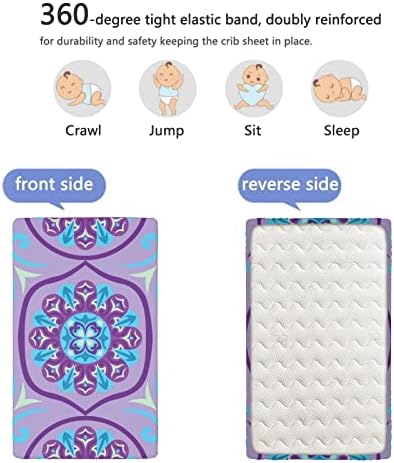 סדין עריסה מצויד עם סגול, מזרן עריסה סטנדרטי מצויד סדין פעוטות מיטות מיטות מיטות גיליונות מיטות תינוקות