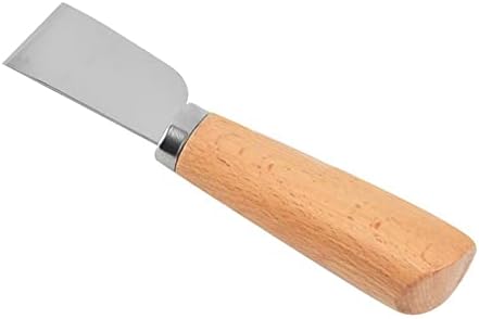 שופע קצה מלאכת עור מעשי, כלי חיתוך בעבודת יד DIY כלי זמירה של זמירה עור עם ידית עץ שני צבעים