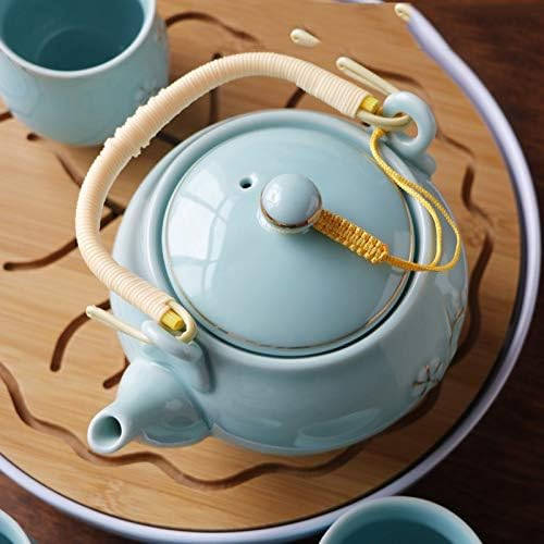PDGJG 6 יחידות חרסינה בעבודת יד צבע זיגוג צבע קונג פו סט תה זן תה בריאות כוס קיבולת גדולה קומקום תה