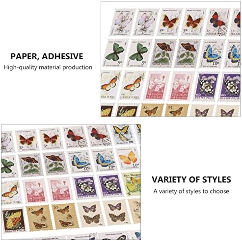 92 יחידות סגנון מתכנני קלטות תווית פרפר בוטני חום דמי עצמי מסגרת דקור כרטיס תמונה מחשב נייד פרחים עתיק
