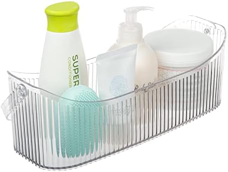 Yesesion סל לאחסון פלסטיק סל עם ידית, מחזיק עיצוב אמבטיה לספל, מוצרי טיפוח, טיפוח לעור, בושם, קאדי מקלחת,