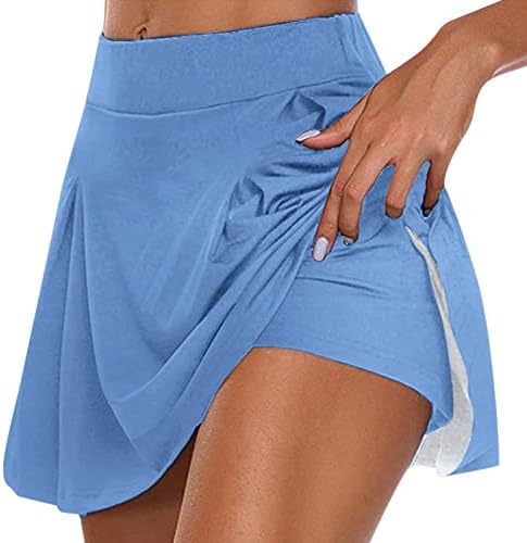 חצאיות סורטס עם המותניים הגבוהות עם מכנסיים קצרים נשים זורמות גולף זורמות 2 ב 1 קולוטות אימון צבעוניות