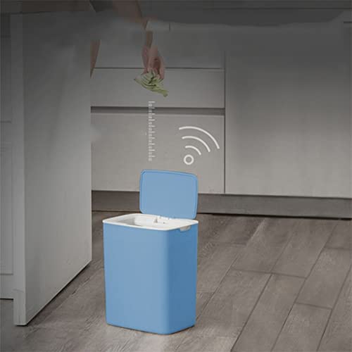 דובאו אשפה יכול עם מכסה חיישן ללא מגע חיישן אשפה סל מטבח סל מחזור ופסולת למטבח / סלון / משרד-כחול