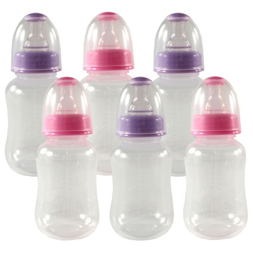נורטריה 6 חבילות בקבוקי תינוק מותניים בחינם, 6 אונקיות, ילדה