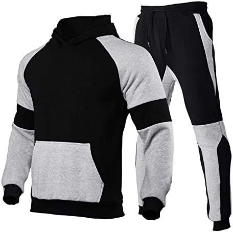 Ojinshawano חליפות 2 תלבושות לחתיכות לגברים מכנסיים קביעת חליפת אתלטית מזדמנת בגדי ספורט בגדי ספורט