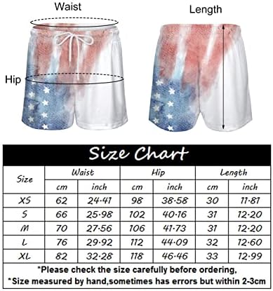 מכנסיים קצרים 4 ביולי לנשים מזדמנים של דגל אמריקה מזדמנים מכנסיים קצרים רופפים בכושר מותניים גבוה