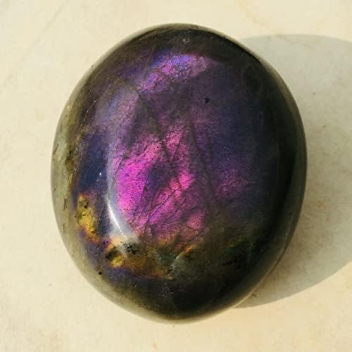 FOPURE 100G פלאש סגול כהה לברדוריט גביס אבן דקל אבן דקל דגימה אבני טבע ומינרלים גבישים יפים