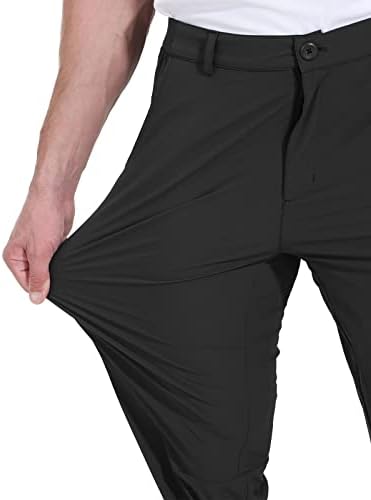 גברים למתוח גולף מכנסיים מהיר יבש קל משקל מזדמן שמלת מכנסיים עם כיסים
