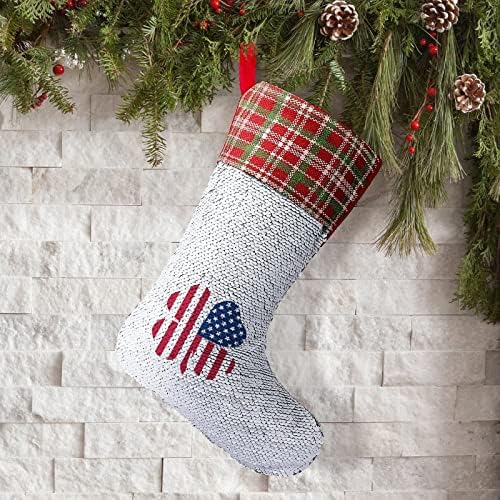 תלתן דגל אמריקאי נצנץ לחג המולד גרבי חג מגרש קיר קיר תלייה קישוטים למסיבת חג עצים חג המולד