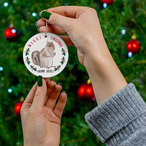 סנאי שם מותאם אישית וינטג '2023 קישוטים לעץ חג המולד מתנות שנה חדשה 2024 קישודים מעגל קרמיקה