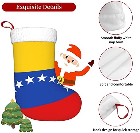 דגל AABSTBFM של וונצואלה גרבי חג המולד אח תלייה גרביים למשפחה לחג המולד לחג המולד עיצוב עונת המסיבה