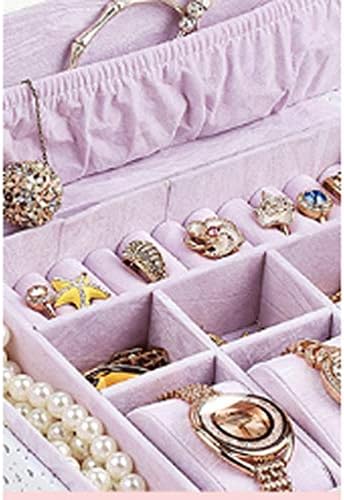 קופסת תכשיטים של XJJZS, פלנל נבחר, רך וחלק, קל לנשיאה, המשמש לאחסון תכשיטים
