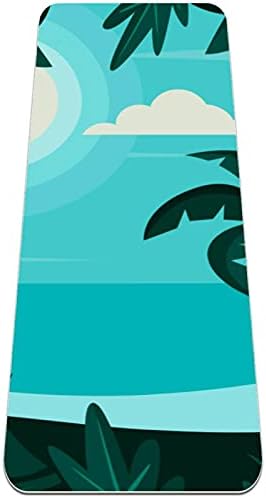 זיבזה טרופי חוף נוף פרימיום עבה יוגה מחצלת ידידותית לסביבה גומי בריאות & מגבר; כושר החלקה מחצלת עבור