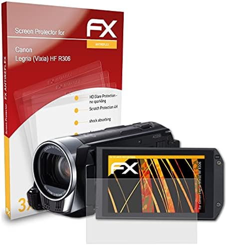 מגן המסך של Atfolix התואם לסרט הגנת המסך של Canon Legria HF R306, סרט מגן FX אנטי-רפלקטיבי וסופג זעזועים