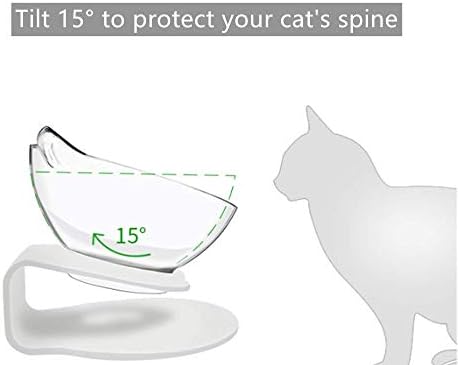 גנרי מותגים חתול מזון קערה כפולה חתול קערה, הבסיס הוא מוגבר, הקערה יכול להיות מוטה באופן 15 מעלות, אשר