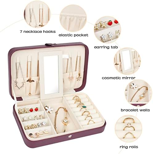 גונה טיול תכשיטים מארגן לנשים מחזיק תכשיטים לבנות לשרשרת עגיל תכשיטים מארגן טיולים קופסת תכשיטים קטנה