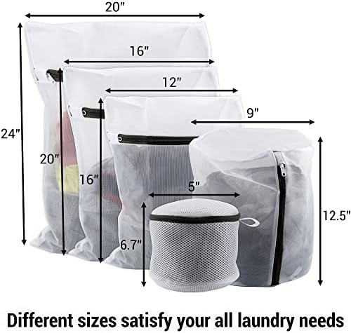 5 יחידות רשת כביסה שקיות לכביסה עדינה בגדי כביסה תיק עבור כביסה נסיעות אחסון לארגן תיק רשת לשטוף תיק