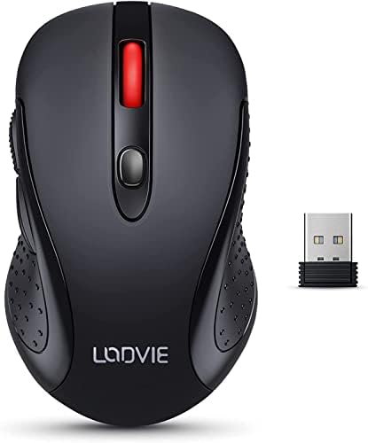 עכבר אלחוטי, מחשב ארגונומי עכבר 2.4 גרם מחשב נייד עכבר, 5 מתכוונן אלחוטי עכבר עם 6-כפתור, נייד עכבר