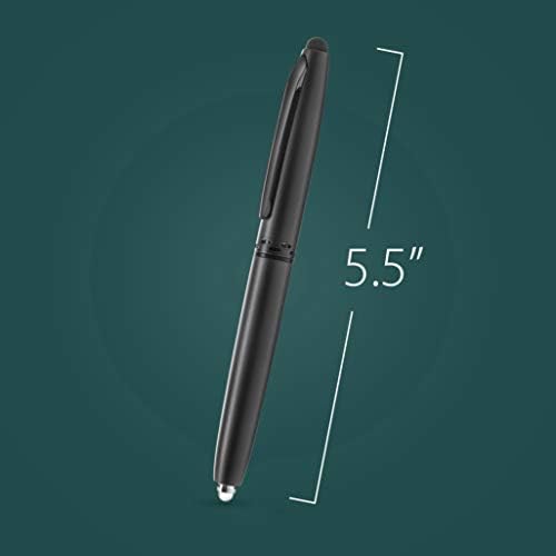 עט חרט-חרט קיבולי, עט מתכת 3-ב -1, רב פונקציה, עט דיו של נקודת כדורים, עם פנס LED, למכשירי מסך מגע,