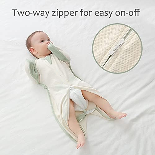 זיגג'וי לתינוקות מעבר לשחוט שוט זרועות כלפי מעלה עטיפה של יילוד עם תינוקת רוכסן שמיכה לבישה 0.5 TOG