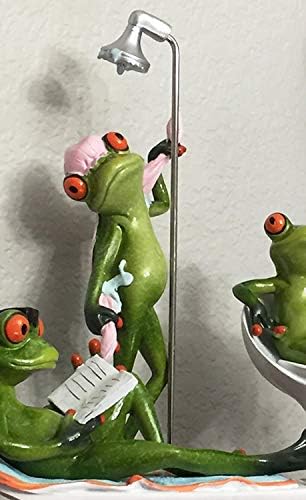 חידוש מוחי חידוש מצחיק צפרדע מצחיק פסל מרגיע פסלון לעיצוב הבית שמתקלח