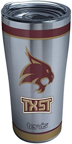 טרביס משולש חומה טקסס המדינה בובקטס מבודד כוס כוס שומר משקאות קר & מגבר; חם, 20 עוז-נירוסטה, מסורת